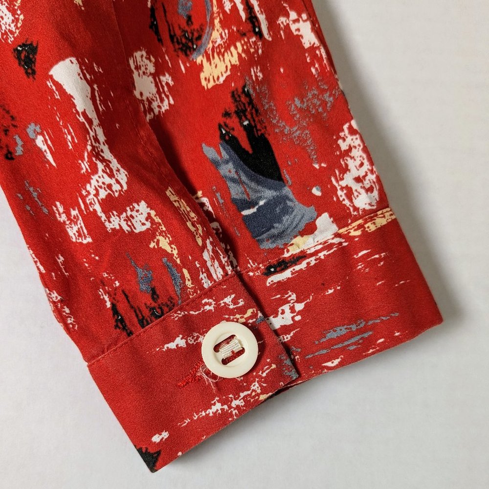 Spanner Women's Button Down Jacket Size 8 Orange … - image 5